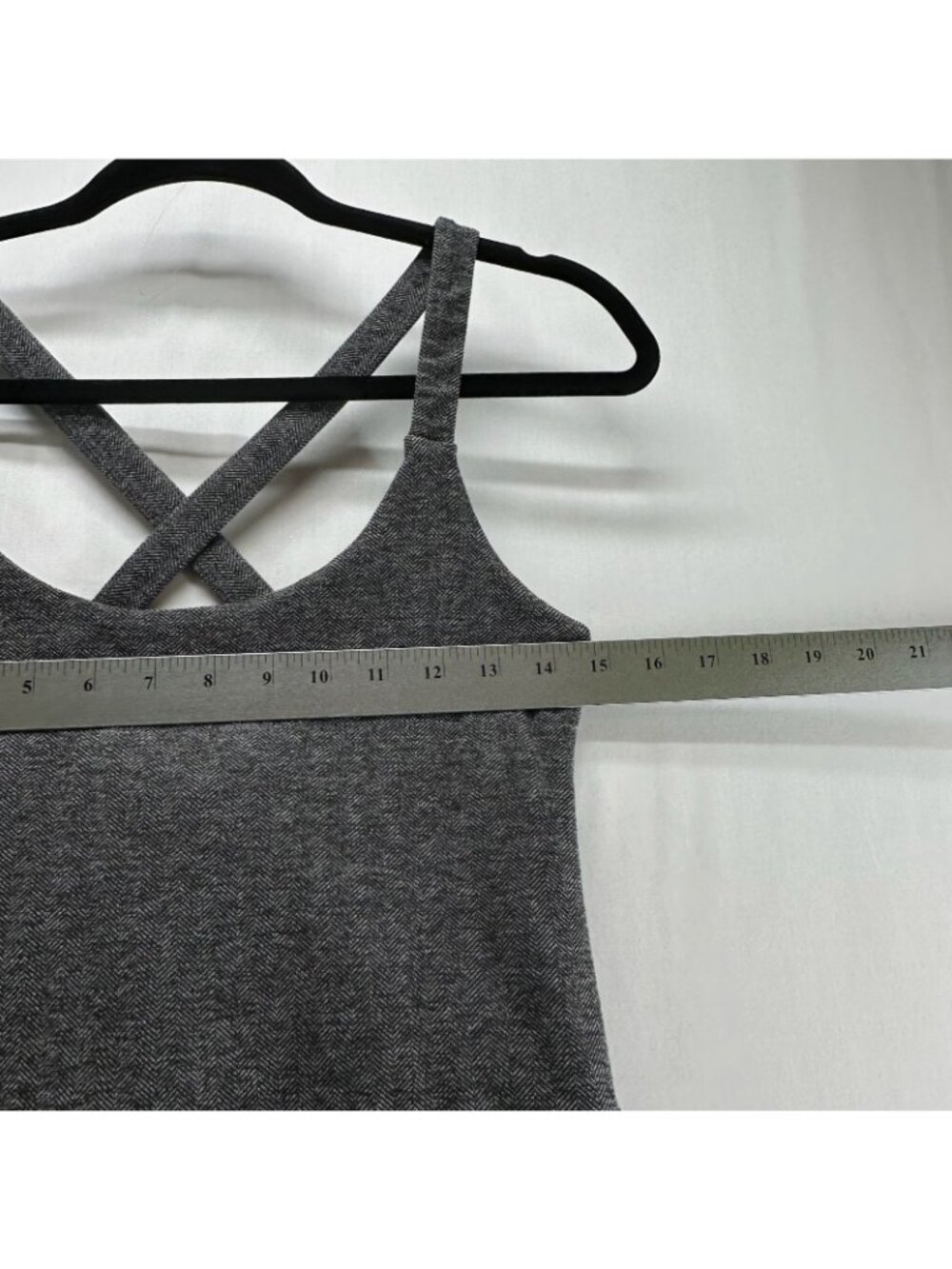 IMBŌDHI Bodhi Harem Jumpsuit Women L Herringbone Pocket Cross Strap Stretch Gray - Picture 3 of 9